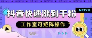 抖音快速涨粉秘籍,教你如何快速涨到千粉,工作室可矩阵操作【揭秘】-知一资源网