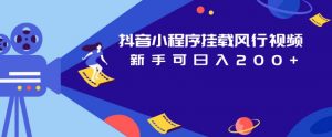 抖音小程序挂载风行视频,新手可日入200+-知一资源网