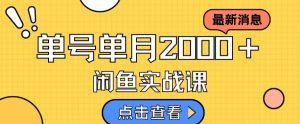 最新闲鱼日入500+,虚拟资料变现喂饭级讲解-知一资源网