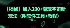 【揭秘】加入200+潮玩宇宙新玩法(附软件工具+教程)-知一资源网