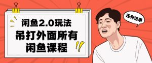 闲鱼2.0玩法单号每天日入2000,吊打市面所有课程-知一资源网
