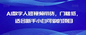 AI数字人短视频带货,门槛低,适合新手小白可做的项目-知一资源网
