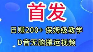 首发,抖音无脑搬运视频,日赚200+保姆级教学【揭秘】-知一资源网