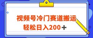 视频号最新冷门赛道搬运玩法，轻松日入200+【揭秘】-知一资源网