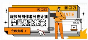 一条视频收益3000+，一条作品涨粉2000+，视频号流量爆炸·的秘籍-知一资源网