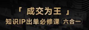 抖音知识IP直播登顶营(六合一),三倍流量提升秘诀,七步卖课实操演示,内容爆款必修指南-知一资源网