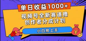 单日收益1000+,视频号全新赛道撸创作者分成计划,小白易上手【揭秘】-知一资源网