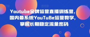 Youtube金牌运营直播训练营,国内最系统YouTuBe运营教学,掌握长期稳定流量密码-知一资源网