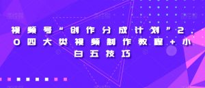 视频号“创作分成计划”2.0四大类视频制作教程+小白五技巧【揭秘】-知一资源网