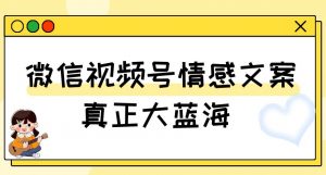 视频号情感文案，真正大蓝海，简单操作，新手小白轻松上手（教程+素材）【揭秘】-知一资源网