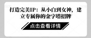 打造完美IP:从小白到女神,建立专属你的金字塔招牌-知一资源网