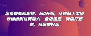 淘系爆款陪跑课,从0开始,从选品上架操作链接到付费放大、全店运营,教你打爆款、系统做好店-知一资源网