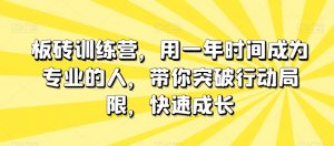 板砖训练营,用一年时间成为专业的人,带你突破行动局限,快速成长-知一资源网