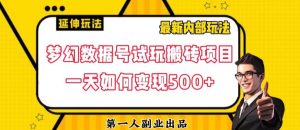 数据号回归玩法游戏试玩搬砖项目再创日入500+【揭秘】-知一资源网