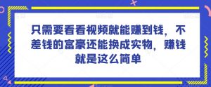 谁做过这么简单的项目?只需要看看视频就能赚到钱,不差钱的富豪还能换成实物,赚钱就是这么简单!【揭秘】-知一资源网