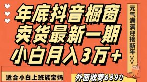 外面收费6890元年底抖音橱窗卖货最新一期,小白月入3万,适合小白上班族宝妈【揭秘】-知一资源网