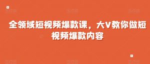 全领域短视频爆款课,全网两千万粉丝大V教你做短视频爆款内容-知一资源网