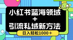 小红书蓝海虚拟＋引流私域新方法，100%不限流，日入轻松1000＋，小白无脑操作【揭秘】-知一资源网