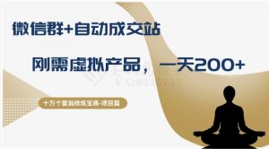 十万个富翁修炼宝典之8.微信群+自动成交站,刚需虚拟产品,一天200+-知一资源网
