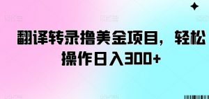 翻译转录撸美金项目,轻松操作日入300+【揭秘】-知一资源网