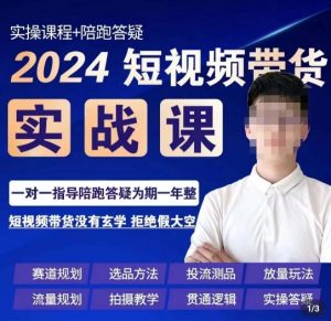 果哥·2024短视频带货实操课,赛道规划/选品方法/投流测品/放量玩法/流量规划/拍摄教学-知一资源网