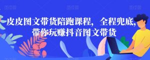 皮皮图文带货陪跑课程,全程兜底,带你玩赚抖音图文带货-知一资源网
