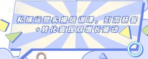 私域运营实操培训课,引流获客+转化变现双增长驱动-知一资源网