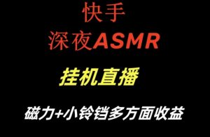 快手深夜ASMR挂机直播,磁力+小铃铛收益(附带工具和5G素材)【揭秘】-知一资源网
