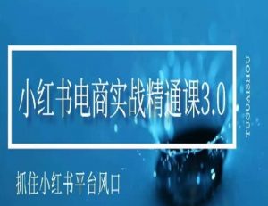 小红书电商实战精通课3.0,抓住小红书平台的风口,不错过有一个赚钱的机会-知一资源网