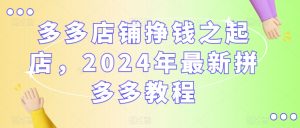 多多店铺挣钱之起店,2024年最新拼多多教程-知一资源网