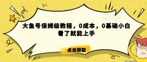 怎么样靠阿里大厂撸金,背靠大厂日入2000+,大鱼号保姆级教程,0成本,0基础小白看了就能上手【揭秘】-知一资源网