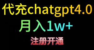 代充chatgpt4，日入500+，精准引流，暴力变现【揭秘】-知一资源网