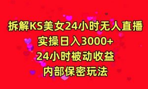 利用快手24小时无人美女直播,实操日入3000,24小时被动收益,内部保密玩法【揭秘】-知一资源网
