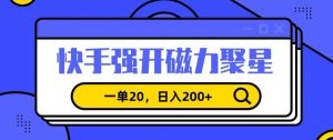 信息差赚钱项目，快手强开磁力聚星，一单20，日入200+【揭秘】-知一资源网