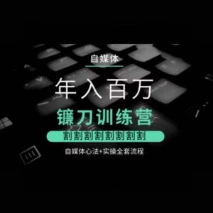 自媒体年入百万镰刀训练营,割割割割割割割割,自媒体心法+实操全套流程-知一资源网