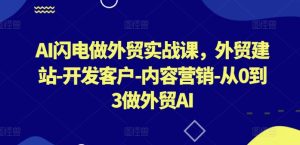 AI闪电做外贸实战课,外贸建站-开发客户-内容营销-从0到3做外贸AI(更新)-知一资源网