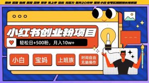 小红书创业粉项目日+500粉,每天20分钟躺赚长尾收益,无脑操作,宝妈,小白抓紧冲【揭秘】-知一资源网