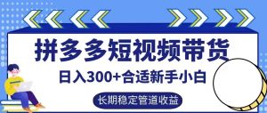 拼多多短视频带货日入300+有长期稳定被动收益,合适新手小白【揭秘】-知一资源网