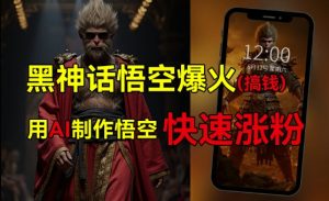 黑神话悟空爆火,已有人利用这波热点变现几十万,普通人也可用AI蹭上这波热度搞钱,有多重变现方法-知一资源网