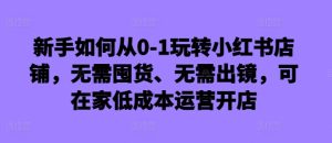 新手如何从0-1玩转小红书店铺,无需囤货、无需出镜,可在家低成本运营开店-知一资源网