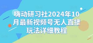 嗨动研习社2024年10月最新视频号无人直播玩法详细教程-知一资源网