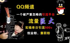 QQ频道,一个被严重忽略的引流平台,流量巨大 实操单日引流500+创业粉兼职粉【揭秘】-知一资源网