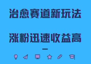 治愈赛道新玩法,治愈文案结合奶奶形象,涨粉迅速收益高【揭秘】-知一资源网