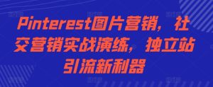 Pinterest图片营销,社交营销实战演练,独立站引流新利器-知一资源网