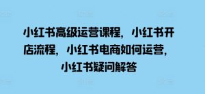 小红书高级运营课程,小红书开店流程,小红书电商如何运营,小红书疑问解答-知一资源网
