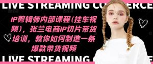 IP剪辑师内部课程(挂车视频)(更新11月),张兰电商IP切片带货培训,教你如何制造一条爆款带货视频-知一资源网