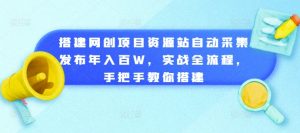 搭建网创项目资源站自动采集发布年入百W,实战全流程,手把手教你搭建【揭秘】-知一资源网