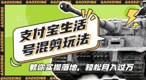 支付宝生活号军事赛道混剪玩法,纯原创视频,手把手教你实操落地,懒人必看【揭秘】-知一资源网