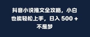 抖音小说推文全攻略,小白也能轻松上手,日入 5张+ 不是梦【揭秘】-知一资源网