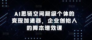 AI思链空间超级个体的变现加速器，企业创始人的降本增效课-知一资源网
